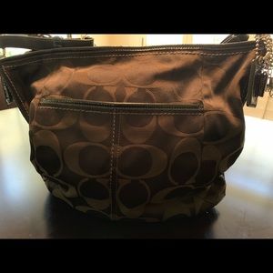 Black Satin Coach Shoulder Bag